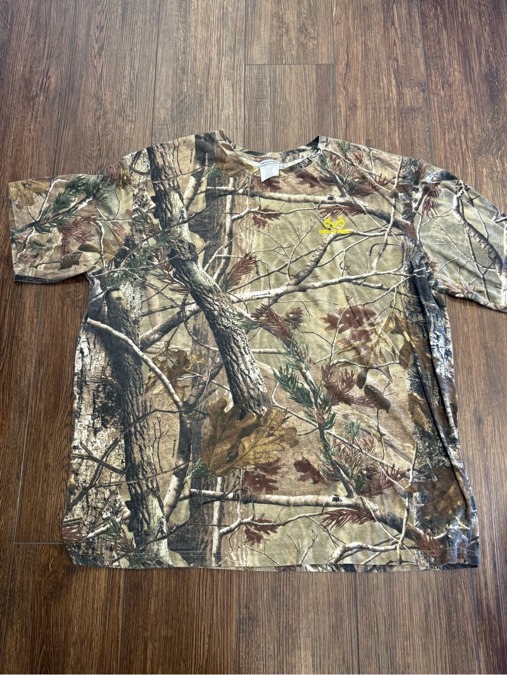 Realtree Camo Short Sleeve Tee with Yellow Logo